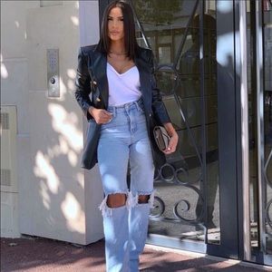 ZARA WIDE LEG HI RISE JEANS